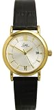 Limit 655201Ladies Gold Plated Watch with Patterned Sunray Silver/White Dial