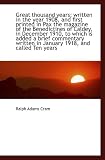 41RkyubJ9CL. SL160  Great thousand years; written in the year 1908, and first printed in Pax the magazine of the Benedic Reviews