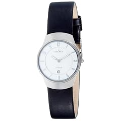 Skagen Damennarmbanduhr Slimline Titan Leder 533STLW