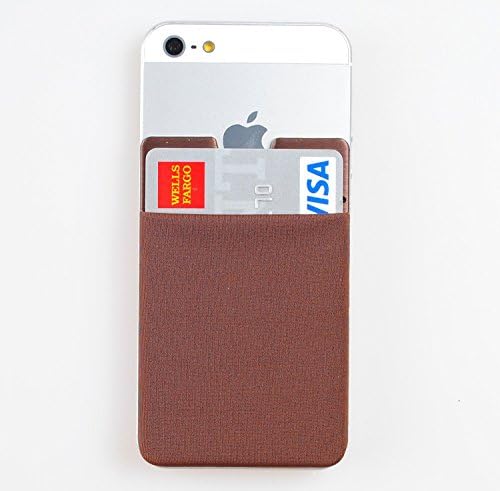 Smart Muiti Pocket Pouch Brand New 3M Removable Tape Adhesive Card Pocket Case for all iPhone 4S,5S, iPod Touch, Galaxy S4,S5,Note2,3 (Brown)