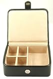 Regal Collection Jewellery Box 808342 Oblong Black Leather with 5 Compartments