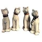 Outdoor Living : Ceramic Cat with Collar Small