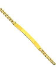 14K Gold Two Strand Rope ID Bracelet 7 Inches