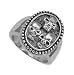 Stainless Steel High Polished Ring - Three Skulls - Size: 9-13