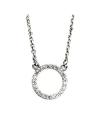 14K White Gold Diamond Circle Necklace - 0.10 Ct. -- LIFETIME WARRANTY