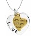 14k Yellow Gold Plated Sterling Silver "Love The Life You Live" "Two-Tone" Double Heart Pendant, 18"