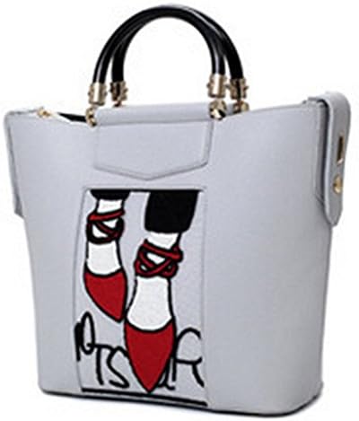 Hemss Simple Heels Portable Shoulder Messenger Bag Big For Girl(White)