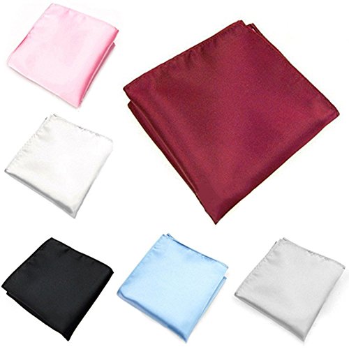 Men's Fashion Solid Color Silk Satin Handkerchiefs Wedding Party Pocket Square Hankerchief