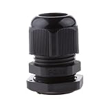 【ノーブランド品】10個入り　PG19　黒い　プラスチック製　IP68防水　ケーブルグランドコネクタ 12-15mm