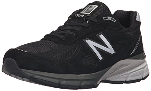 New Balance Men's M990V4 Running Shoe, Black/Silver, 9.5 D US