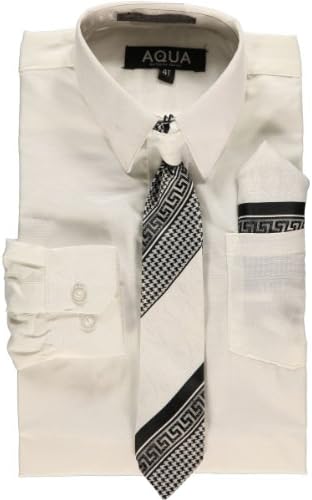Aqua by Enrico Rossini Little Boys' Toddler Dress Shirt Set - white, 3t