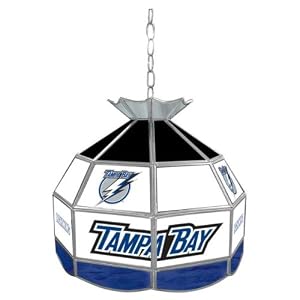 Trademark NHL Tampa Bay Lightning stained glass Tiffany lamp - 16-inch