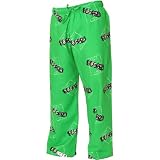 Review   / Kelly Green Soccer Wording Fun Print Novelty tie cord flannel cotton pants for lounging, sleep, sports. Unisex relaxed fit, available in 5 adult sizes