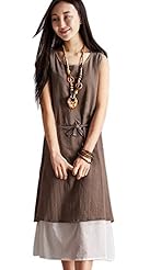 Scoop Neck Linen Sleeveless Jumper 