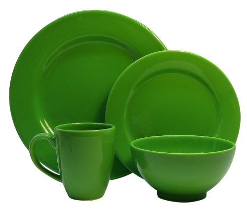 Waechtersbach Fun Factory II 16-Piece Dinnerware Set, Service for 4, Green Apple