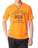 (スペイド) SPADE Tシャツ メンズ 半袖 アメカジ Uネック プリント フォト ロゴ ティーシャツ 【e083】 (L, AMECAJIx橙)
