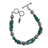 Blue Turquoise Bracelet with Sterling Toggle