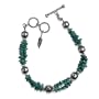 Blue Turquoise Bracelet with Sterling Silver Toggle, 7.5"