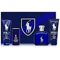 Polo Blue by Ralph Lauren for Men 4 Piece Set Includes: 4.2 oz Eau de Toilette Spray + 3.4 oz Vitamin Enriched After Shave Gel + 3.4 oz Vitamin Enriched Shower Gel + 2.6 oz Vitamin Enriched Alcohol Free Deodorant Stick
