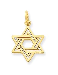 14k Yellow Gold Jewish Star Charm. Metal Wt- 0.87g