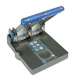 CARL 63150 Model xhc-150 extra heavy-duty 150-sheet 3-hole punch, 9/32 holes, gray/blue