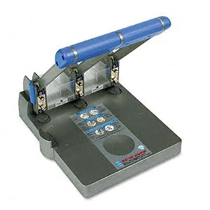 CARL 63150 Model xhc-150 extra heavy-duty 150-sheet 3-hole punch, 9/32 holes, gray/blue