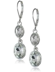 Napier "Crystal Glam" Silver-Tone Earrings