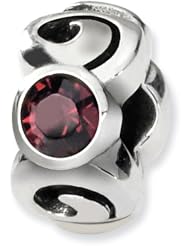 Sterling Silver June Swarovski Elements Birthstone Charm Bead Fits Pandora Chamilia Biagi Bracelet
