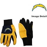 San Diego Chargers Color Block Blue Grip Work Glove w/ Yellow Fingers