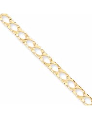 10K Gold Fancy Link Bracelet 8 Inches