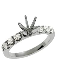 Platinum 0.5cttw Round Diamond Semi Mount Engagement Ring