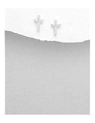 Cross Earrings In 92.5 Sterling Silver