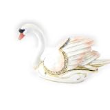 Coffret &agrave; Bijoux "Cygne" blanc rose