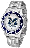 Michigan Wolverines Suntime Competitor Game Day Steel Band Watch - NCAA College Athletics