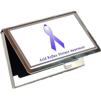 acid_reflux - Acid Reflux Awareness Ribbon Business Card Holder - B003U4GK3E