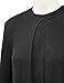 MBJ Womens Round Neck Long Sleeve Pleats Detail Tunic Top - Made in USA