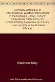 Summary catalogue of post-medieval western manuscripts in the Bodleian Library Oxford : acquisitions, 1916-1975, (SC 37300-55936)