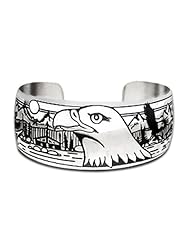 Sterling Silver Council Ground Western Range and Wilderness Bracelet. Made in USA.