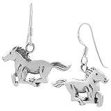 Sterling Silver Horse Dangle Earrings
