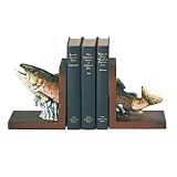 BASS FISH WOOD BOOKENDS