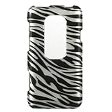 Silver Zebra Hard Case Snap On Faceplate Cover For HTC Evo 3D