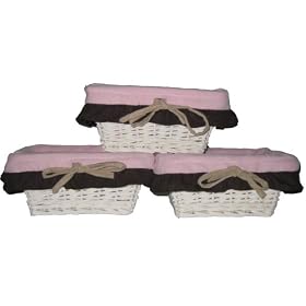 Nursery-To-Go 3-Piece Wicker Storage Basket Liner