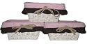 Nursery-To-Go 3-Piece Wicker Storage Basket Liner in Pretty in Pink