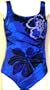 Missy Shirred Side Swimsuit Royal Floral