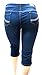 David-K Women's Plus Size Stretch Premium Blue Denim Jeans Capri Pants