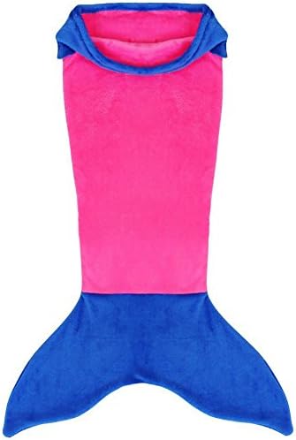 Ontodex Fleece Mermaid Tail Sleeping Bag 3-Season Snuggle Blanket (Teen/Adult, Rose&amp;Dark Blue)