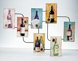 Wall Decor Wine Bottle Motif 7-Panel Offset Dsn 7-Magnets Included Antiqued Multi
