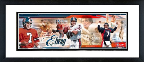 Denver Broncos John Elway Collage Framed Panoramic 12x36