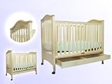 Jeanie Crib with Drawer in Natural Finish By AFG Baby Furniture