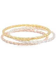 Dogeared Karma Sparkle Set of 3, Mixed Metal Rings